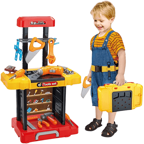 Kids Tool Bench with Electric Drill Toddler Workbench