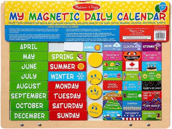 Melissa & Doug My First Daily Magnetic Activities Calendar For Kids,