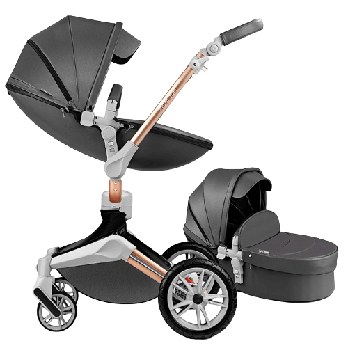 360 Rotation Function, Hot Mom Baby Carriage Pu Leather Pushchair