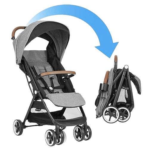 Baby Carriage, Lightweight Compact, Gravity Fold, Automatic, Fits Infant Car Seat