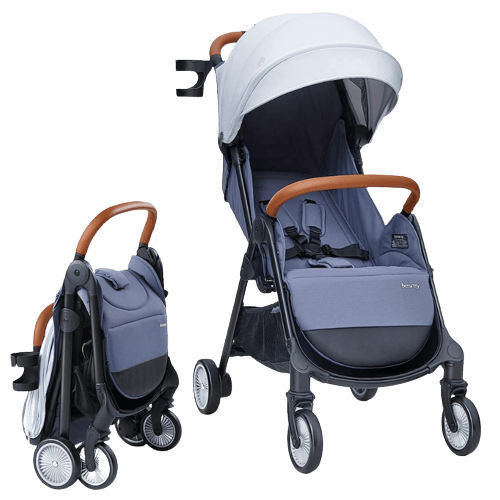 Lightweight Baby Stroller, Besrey Self Folding Travel Stroller Baby Carriage with One-Hand Gravity Fold