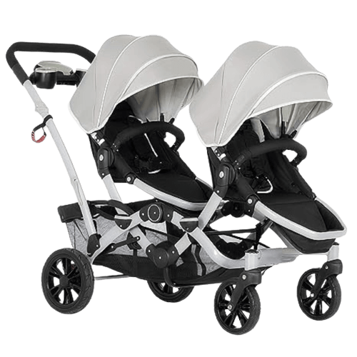 Lightweight Double Pushchair for Infant and Toddler, Multi-Position Reversible & Reclining Seats