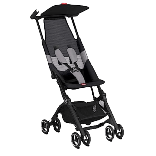 Lightweight Travel Pushchair with Breathable Fabric in Velvet Black