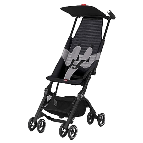 Ultra Compact Lightweight Travel Stroller with Breathable Fabric in Velvet Black