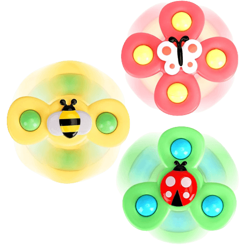 3PCS ALASOU Suction Cup Spinner Toys for 1 2 Year Old Boy