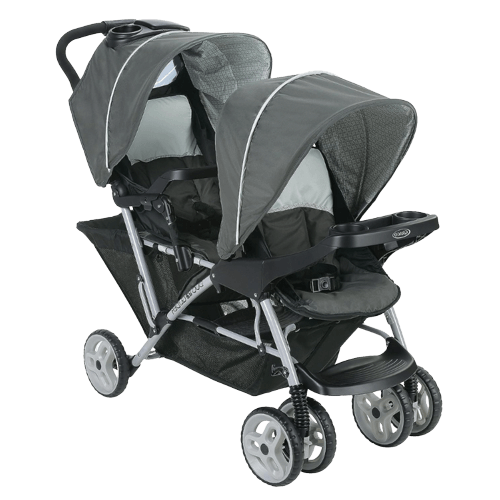 Lightweight Double Stroller with Tandem Seating, Glacier