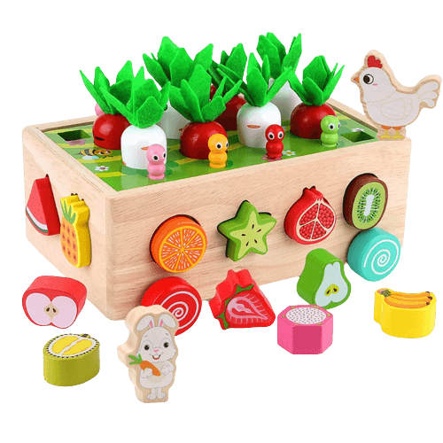 SKYFIELD Montessori Wooden Garden Toy for Baby Boys Girls 1 2 3 Years Old