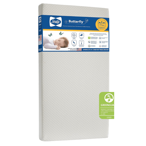 Sealy Butterfly Breathable Premium Foam Baby Crib Mattress: