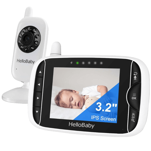 Video Baby Monitor with Camera and Audio, 3.2Inch LCD Display