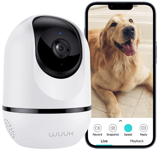 WUUK 4MP Indoor Security Camera, Pan Tilt Cam for Baby Monitor