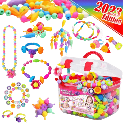 FUNZBO Snap Pop Beads for Girls Toys - Kids Jewelry Making Kit Pop-Bead Art and Craft Kits