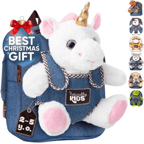 Naturally KIDS Small Unicorn Backpack for Girls Unicorn Toys for Girls