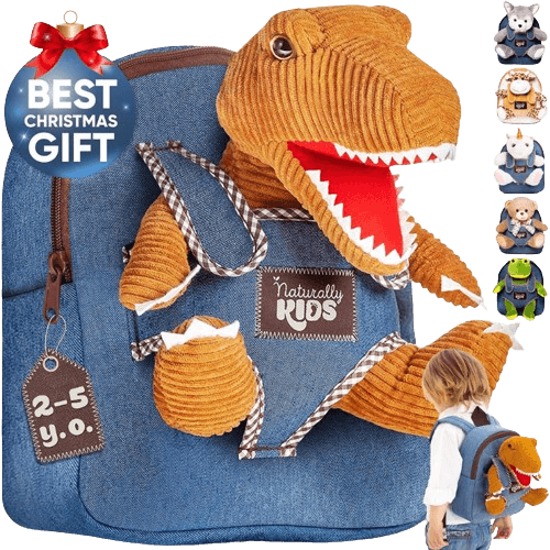 The Naturally KIDS Small Dinosaur Backpack with Dinosaur Toys: