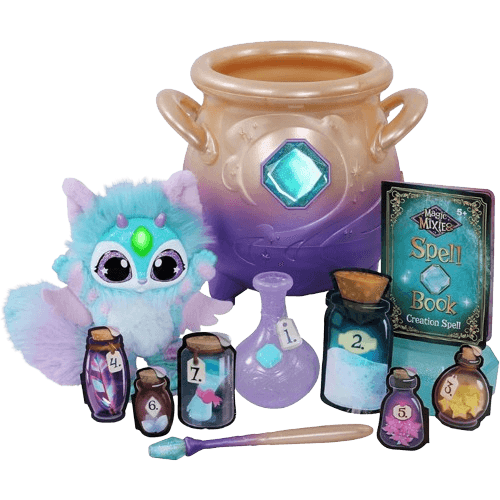 Magic Mixies Magical Misting Cauldron with Interactive 8 inch Blue Plush Toy