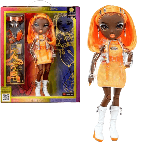 Rainbow High Michelle - Orange Fashion Doll. Fashionable Outfit: