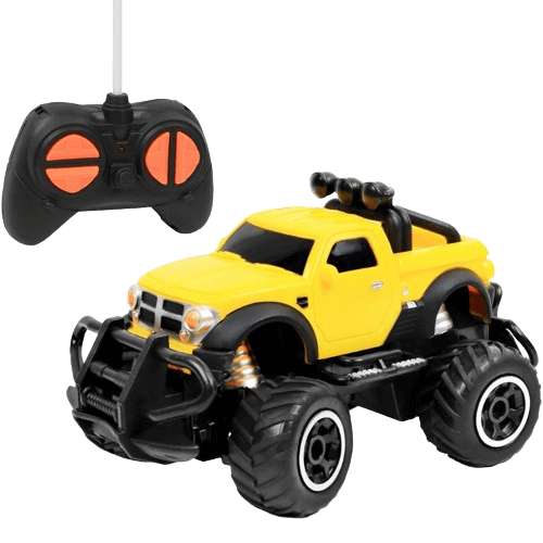 lick N' Play Remote Control Car, Mini Pickup Truck, Rock Crawler Radio Control Vehicle, Brown