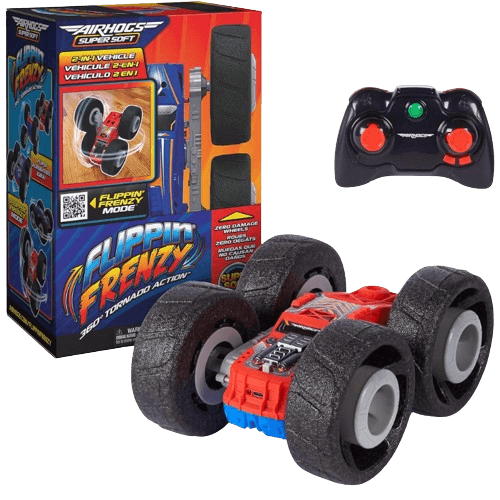 Air Hogs Super Soft, Flippin’ Frenzy, 360 Spinning Action, 2-in-1 Stunt Vehicle Remote Control Car: