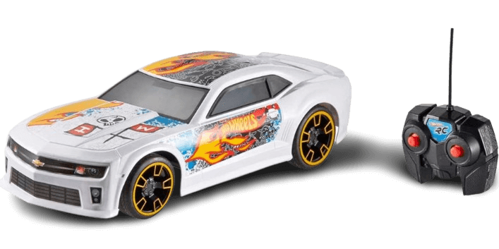 Hot Wheels Remote Control Car, White ZL1 Camaro RC Vehicle with Full-Function Remote Control